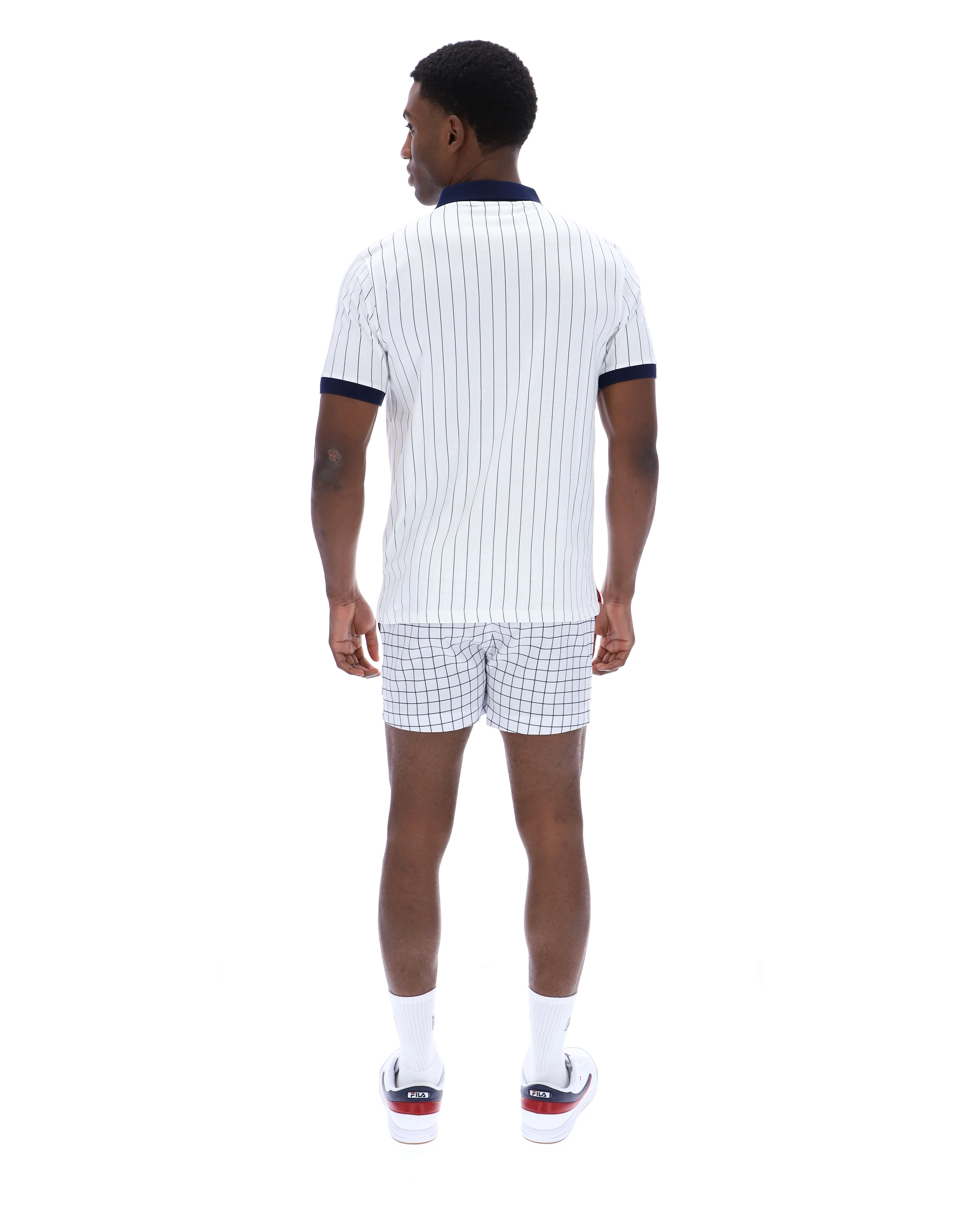 White BB1 Classic Vintage Striped Polo - Image 5
