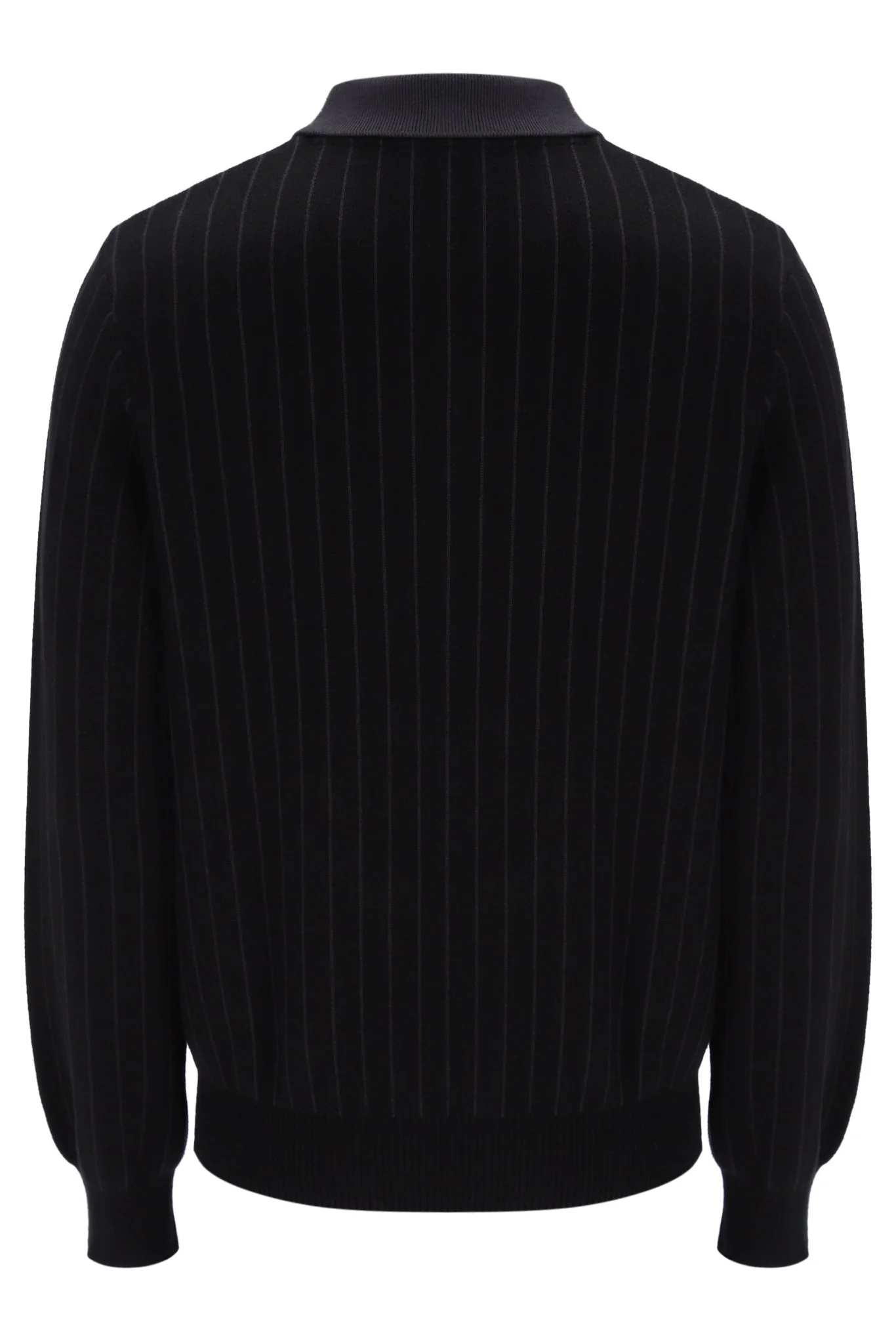 Black Kobe Striped Knit Polo - Image 10