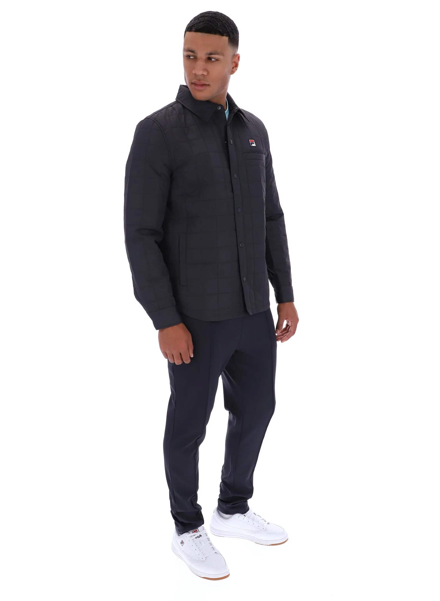 Charcoal Malcolm Lightly Padded Quilted Over Shirt - Image 4