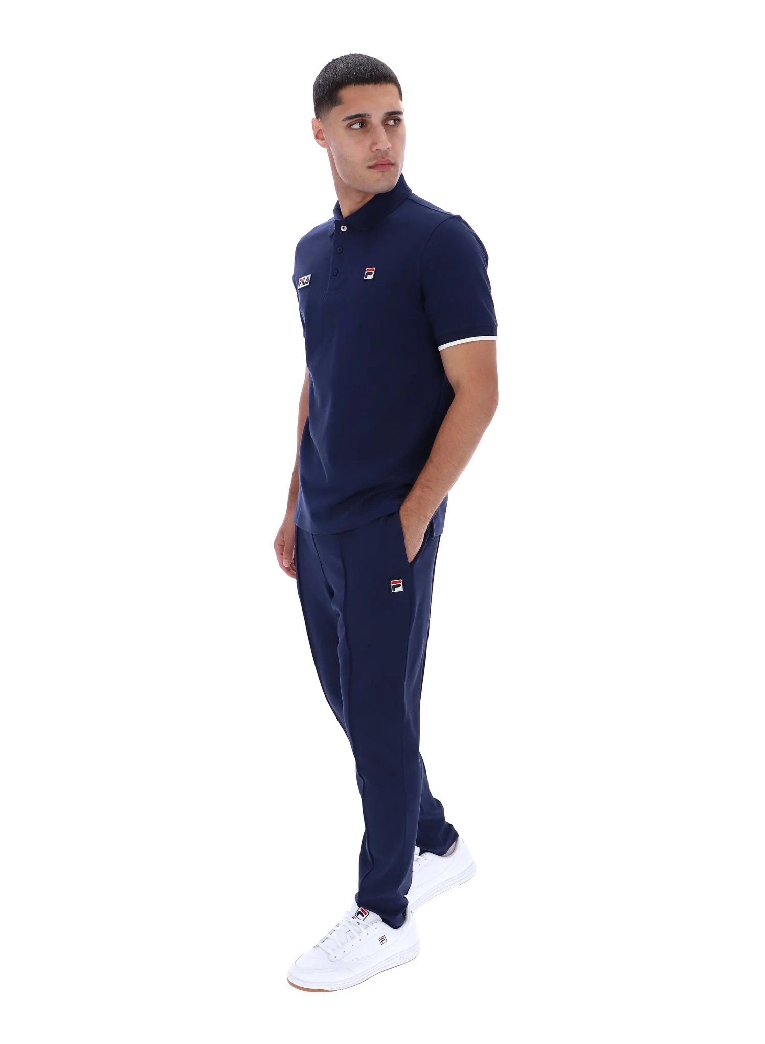 Fila Navy Pablo Three-Button Tipped Rib Polo Shirt - Image 4
