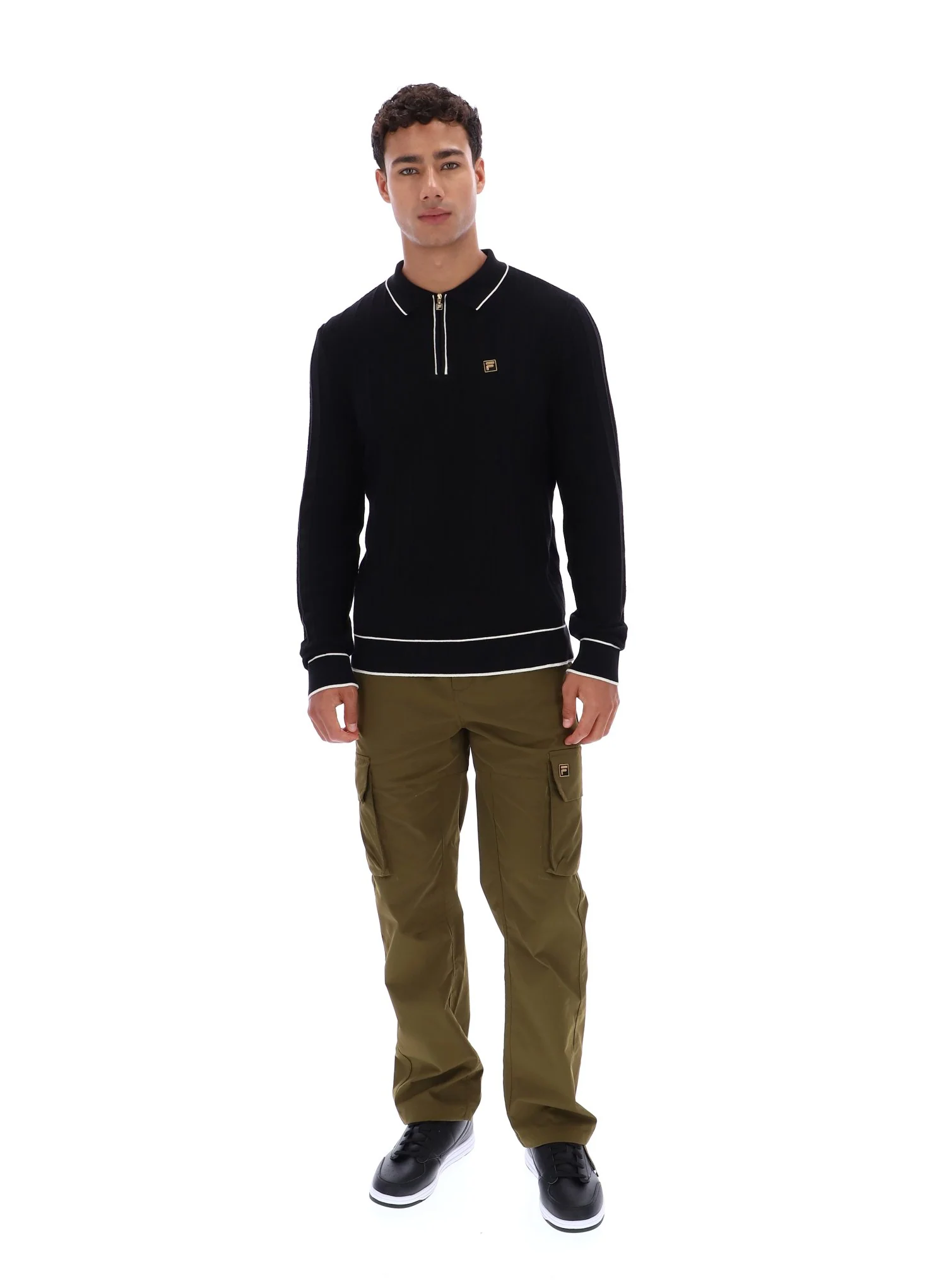 Black Sully Long Sleeve Polo Shirt - Image 3