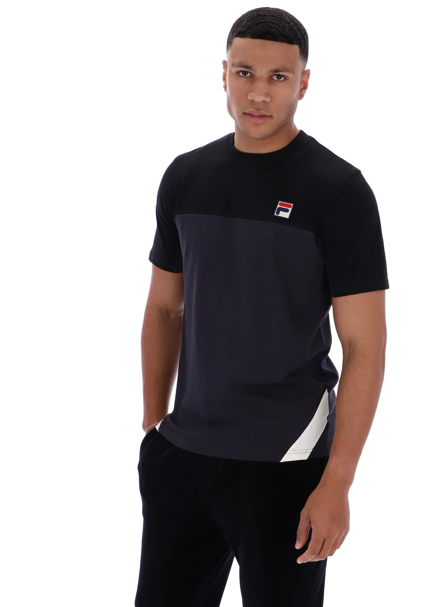 Black Tiebreaker Colour Block T-Shirt - Image 2